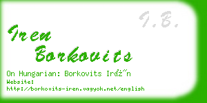 iren borkovits business card